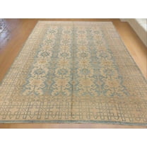 Light Blue Oushak 10X14 Handmade Wool Rug # 10883