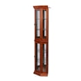 thumbnail image 6 of MDQMD Corner Cabinet with Vintage Handle for Living Room,Glass Door Wood Corner Cabinet,Curio Display Cabinet with Adjustable Shelves,Light Walnut, 6 of 9