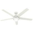 thumbnail image 3 of Hunter - Aerodyne Indoor Ceiling Fan With Light, Remote, 60-inch, Fresh White, Casual-style, 6-speed DC Motor, Energy Star, WiFi Smarthome, 52832, for living rooms, bedrooms, home offices, kitchens, 3 of 18