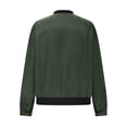 thumbnail image 7 of Htigea Womens Bomber Jacket Coat Casual Stand Collar Zip Up Lightweight Fall Fashion Jackets Outfits with Pockets Green 2XL, 7 of 7