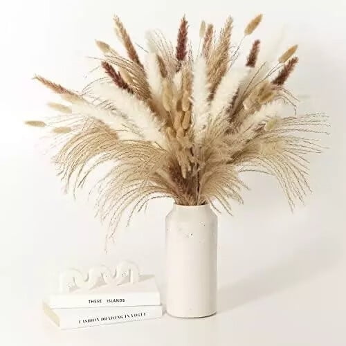 Dried Pampas Grass Decor Tall — 80 pcs Tall Pampas Grass