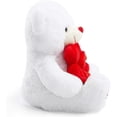 thumbnail image 4 of Teddy Bear Stuffed Animals Plush Bear Holding Rose Soft Plush Toy Valentine's Day, 16 Inch, White, 4 of 5
