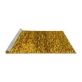 thumbnail image 2 of Ahgly Company Machine Washable Indoor Round Abstract Yellow Contemporary Area Rugs, 4' Round, 2 of 4