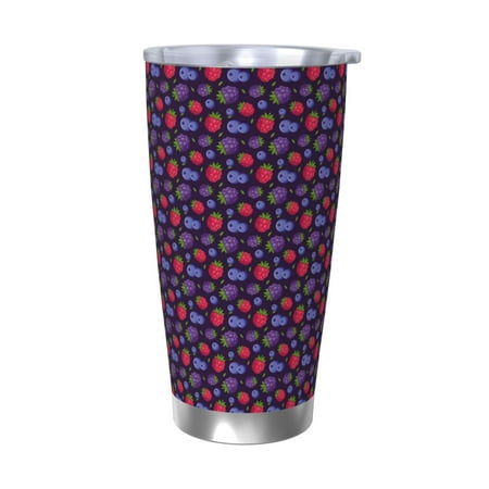 

Salouo Blackberries Print 20oz Tumbler with Lid Stainless Steel Vacuum Insulated Tumbler Durable Insulated Coffee Mug Thermal Cup with Splash Proof Sliding Lid-Without Straw