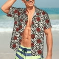 thumbnail image 5 of Lsque Leopard Print Rose pattern Hawaiian Shirt for Men, Unisex Summer Beach Casual Short Sleeve Button Down Shirts-X-Large, 5 of 9