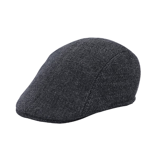 lnmuld Solid Wool Blend Flat Cap Classic Newsboy Ivy Gatsby Driving Cap for Men Size:One Size