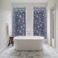 thumbnail image 4 of Navy Blue Floral Boho Kitchen Curtain for Berdoom Living Room Cafe 72 Inch Length, Ethnic Tribe Abstract Flower Tiers Curtains Light Filtering Drapes Rod Pocket Window Treatment 2 Panels 52"Wx72"L, 4 of 8