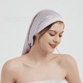 thumbnail image 2 of Gorro de dormir para el hogar, acondicionador para el cabello de seda morera 100% ajustable con encaje de tubo largo, gorro negro de 60 cm, 2 of 5