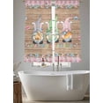 thumbnail image 5 of Happy Easter Sheer Curtains 72 Inch Length 2 Panels Set Window Treatments, Gnomes Rabbit Flowers Eggs Brown Wood Grain Rod Pocket Semi Curtains for Living Room/Bedroom/Kitchen Décor, 104"W x 72"L, 5 of 7