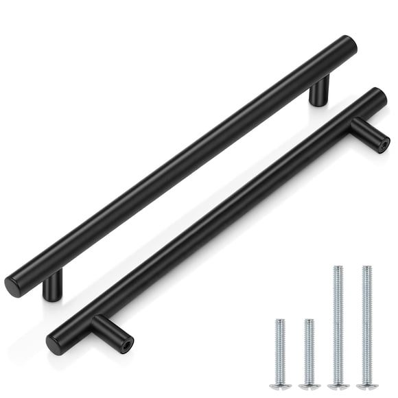 Empuñaduras de bar Probrico de Cabinet Pulls de 25,5 cm, color negro, paquete de 10
