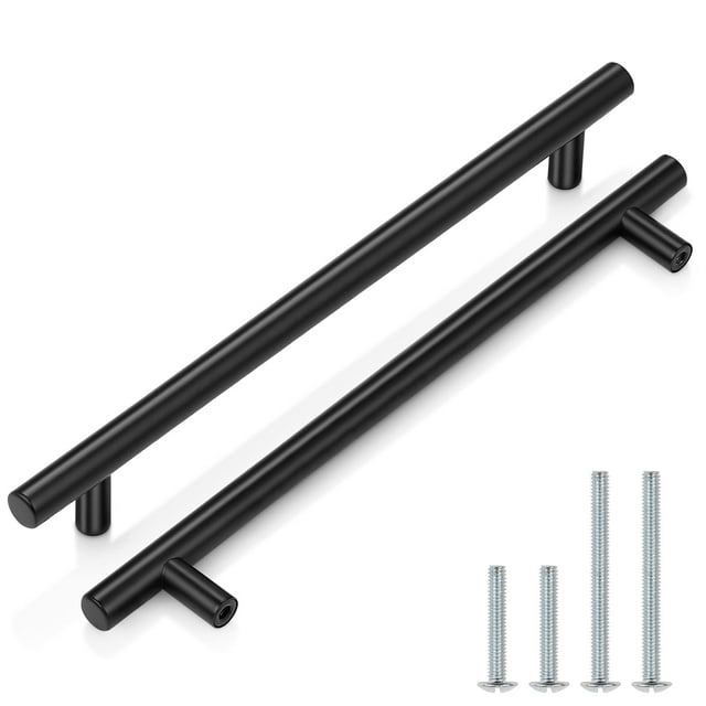 Empuñaduras de bar Probrico de Cabinet Pulls de 25,5 cm, color negro, paquete de 10