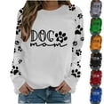 thumbnail image 4 of Cute Crew Neck Sweatshirts for Women Spring Fall Fashion Long Sleeve Graphic Print Pullover Tops Casual Workout Shirts(White,XL), 4 of 4