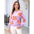 thumbnail image 6 of Women'S Sweater Fall Long Sleeve Crewneck Tops Knit Oversized Pullover Casual Print Tops, 6 of 8