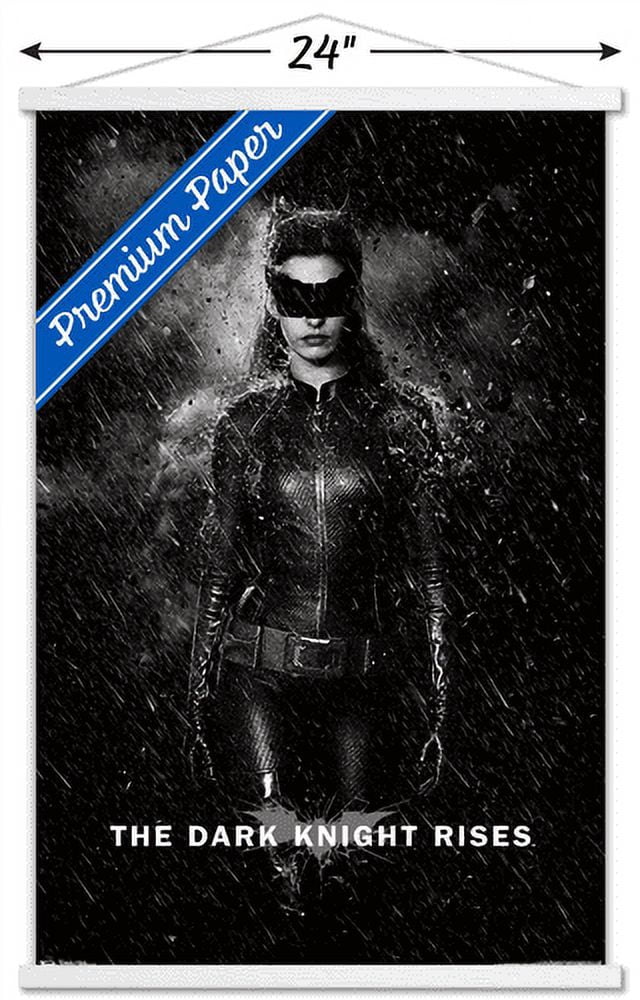DC Comics Movie - The Dark Knight Rises - Catwoman Rain Wall Poster with Wooden Magnetic Frame, 22.375" x 34"