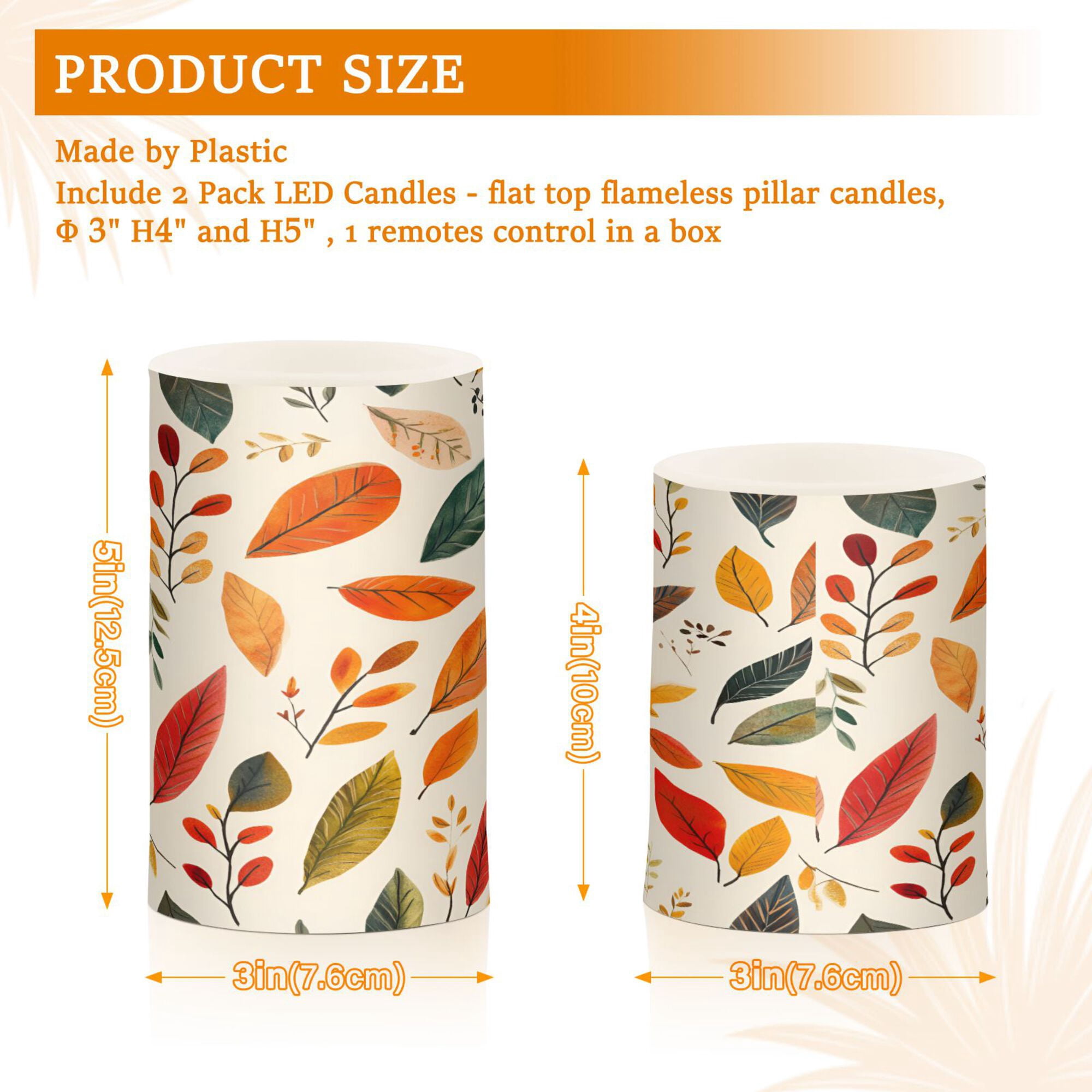 Yayeee Flameless Candles with Remote Flickering Battery Operated Multi Color Changing, Colorful Leaves
