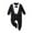 Black, variant on Glisme Boys Romper Jumpsuit Suit Collar Vest Tie Gentleman'S Dress Baby Tailcoat Breathable Playsuit Black
