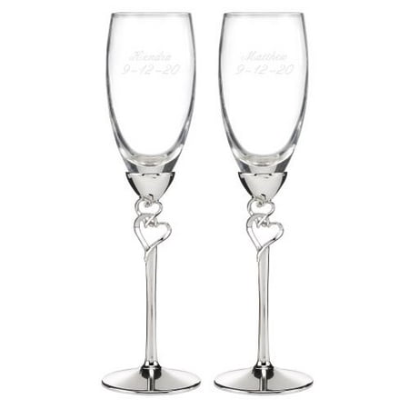 HBH Wedding Entwined Hearts Flutes - Personalized