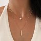 thumbnail image 2 of Collar de gota de agua con diamantes de imitación para mujer, colgante de doble capa con tira, collar simple, 2 of 5