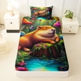 thumbnail image 3 of Erosebridal Cartoon Capybara Twin Sheet Sets,Colorful Mushroom Fungus Planet Bedding For Kids Teens 3pcs, 3 of 6