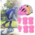 thumbnail image 5 of Casco para , rodilleras, coderas, muñequeras para de 5 a 15 , de 7 bicicletas, monopatín, , patineta, equipo de protecció Rosado Cola Casco de patinaje sobre ruedas, 5 of 5