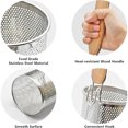 thumbnail image 2 of Stainless Steel Pasta Strainer, 2pcs Micro-Perforated Food Dumpling Noodle Strainer with Wood Handle Straining Noodles Pasta Baskets, 2 of 10