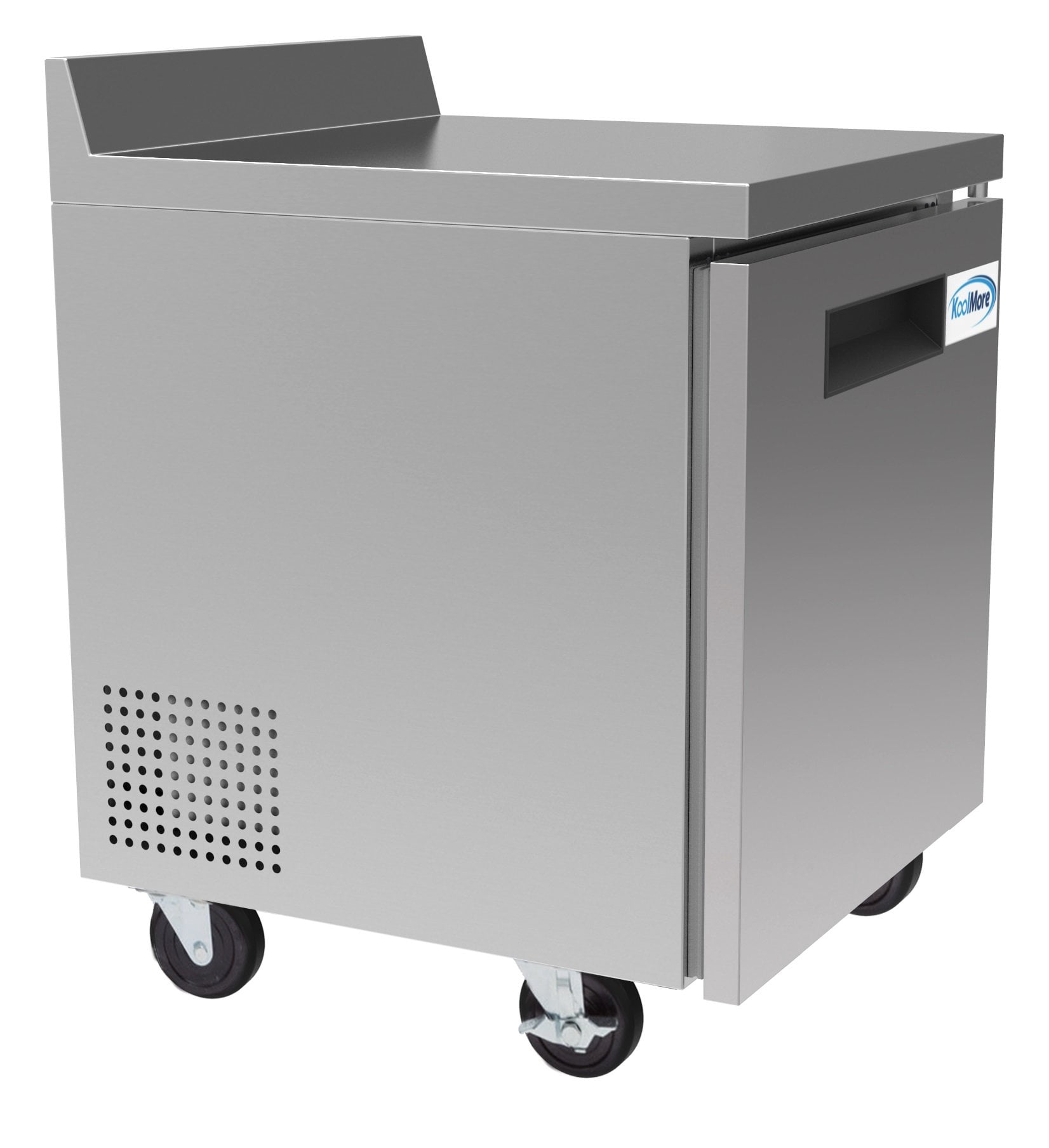 KoolMore 27 in. Stainless Steel Worktop Commercial Refrigerator with 3 1/2 Backsplash - 6.3 Cu. ft.