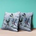 thumbnail image 3 of Flying Birds Indoor/Outdoor Pillow with Removable Cover in Blue Pink Gray18x18, 3 of 4