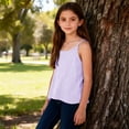 thumbnail image 5 of Gaexia Girls Summer Casual Lightweight Sleeveless Tank Top With Striped Design For Cool Playful Style (Purple,9-10 Years), 5 of 7