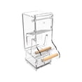 thumbnail image 1 of Alimentador automático de jaula para pájaros, alimentador de loros con percha, alimentador de semillas de acrílico transparente, accesorios de jaula para cacatúas pequeñas y medianas TUNC Sencillez, 1 of 4