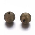 thumbnail image 3 of U8MO 20 Brass Metal Beads 8mm Round Stardust Antique Bronze Tone, 3 of 4