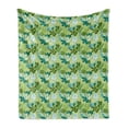 thumbnail image 1 of Succulent Soft Flannel Fleece Throw Blanket, Cactus Foliage Along House Plants Essence Blooms Fragrance Wildlife, Cozy Plush for Indoor and Outdoor Use, 60" x 80", Green and Turquoise, by Ambesonne, 1 of 5
