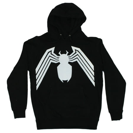 Spider-Man (Marvel Comics) Mens Hoodie Sweatshirt - Classic Black Costume Logo