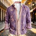 thumbnail image 5 of Fsmtpdam Long Sleeve Hawaiian Shirts for Men Vintage Floral Button Down Boho Tops with Lace Trim Lightweight Casual Beach Holiday Vintage Shirt, 5 of 5