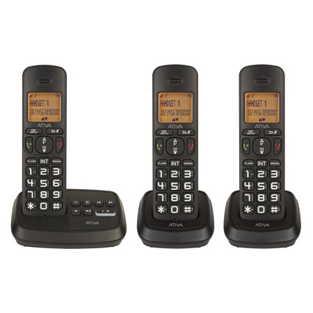UPC: 0735854962173 | Ativa™ DECT 6.0 3-Handset Cordless Phone System With Answering Machine And Speakerphone  WPS05