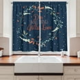 thumbnail image 2 of Ambesonne Saying Kitchen Curtains, Romantic Floral Wreath, 55"x39", Navy Mint Green Red, 2 of 3