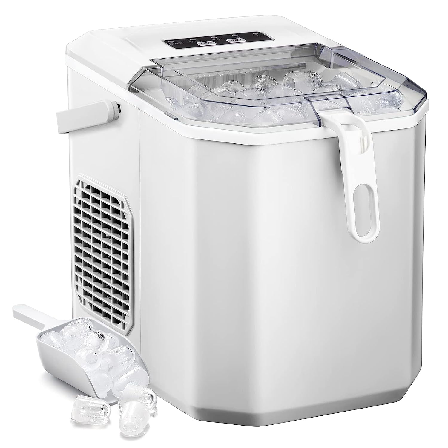 AGLUCKY Ice Makers Countertop, Ice Machine with Handle, 26Lbs in 24Hrs
