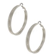 Textured Statement Triple 2 Hoop Earring