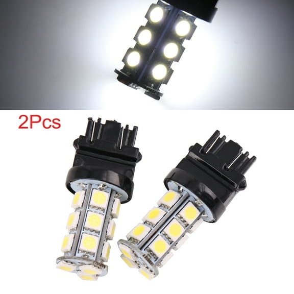 2pcs 3157 18 5050-Surface Mount Device-LED White Car Back Up Reverse Light Bulbs 3057 3457