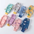 thumbnail image 4 of Pantalones cálidos elásticos para niños, a prueba de viento, de invierno, transpirables, para el hogar, amigables con la piel, gruesos, ropa Prendas para la parte inferior del cuerpo Violeta 100cm Qarigey AP013569-04, 4 of 6