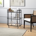 thumbnail image 3 of Evelyn&Zoe Modern/Contemporary 30" Wide Blackened Bronze Bar Cart, 3 of 7