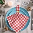thumbnail image 3 of GZHJMY Chic Vintage Red Plaid Checkered Pattern Cloth Napkins, Set of 6 20 x 20 Inch Soft & Comfortable Polyester Dinner Napkin for Family, Restaurant, Weddings, Parties, 3 of 5
