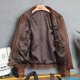thumbnail image 4 of Envío. MA-1 Abrigo de cuero de bombardero gratis, chaqueta de piel de vaca gruesa, chaqueta de cuero genuino para hombres. Ropa marrón vintage de Top Gun, 4 of 4