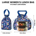 thumbnail image 5 of Pioneer Flower Floral Print Pattern Drawstring Lunch Bag Women - Drawstring Lunch Bag Insulated for Work Office - Stain-Resistant Large Lunchbags for Women with Multi-Pockets, 5 of 6