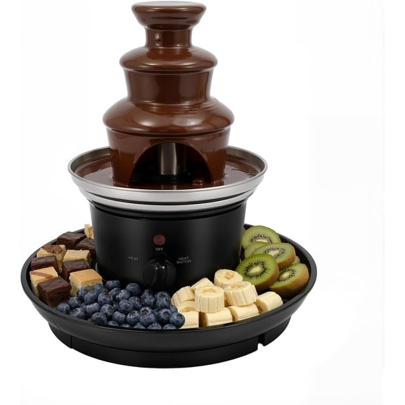 Bepritm Commercial Fountain, Stainless Steel Melting Machine Adjustable Temp, Large Commercial Hot Fondue Tower for Nacho Cheese Liqueurs Party Wedding (3 Tier )