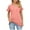 Pink-15, variant on Mittory Women Summer Short Sleeve V Neck Shirts Side Split Tunics Loose Fit Tops Basic Tees
