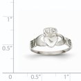 thumbnail image 2 of 14K White Gold Polished Claddagh Ring, 2 of 2