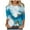 Z Sky Blue, variant on Fshinging Crew Neck Tee Fashion Sleeves Mid Length Women's Spring Tops Printed Casual Women's Blouse