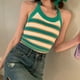 thumbnail image 1 of Txlixc Chaleco sin espalda sexy para mujer, tops cortos sin mangas con cuello halter y patrón de rayas Txlixc Sexy, 1 of 10