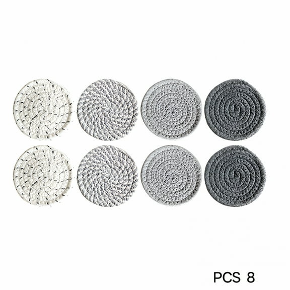 ACDANC Heat Resistant Table Place Mats,Set of 8,Household Cotton Waterproof Thick Placemat with Cup Holder,Placemats Set of 8 Home Decor Quick Drying Placemats for Dining Table,8Pcs,4.3"X4.3",Round
