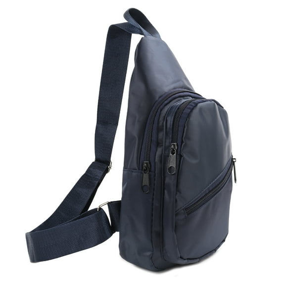 WESTEND Crossbody Nylon Sling Bag Backpack with Adjustable Strap, Navy Solid